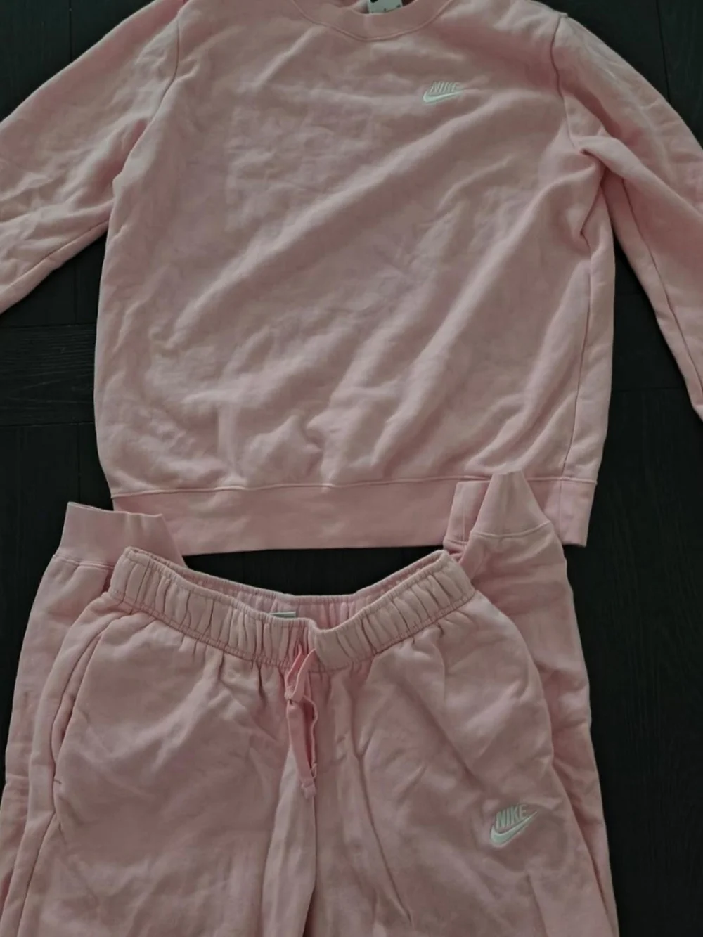 Nike Pink Fleece Joggers with White Swoosh